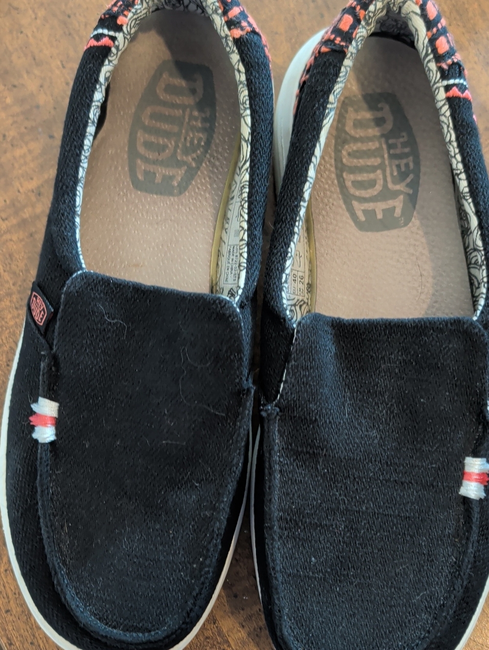 Hey Dude Women's Black Slip-On Canvas Shoes